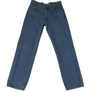 Vintage 90s Levis 550 Jeans Men 36x34 Relaxed Fit Medium Wash Batwing Blue Baggy
